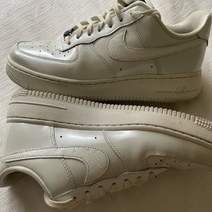 Nike AF1 White Patent holographic leather